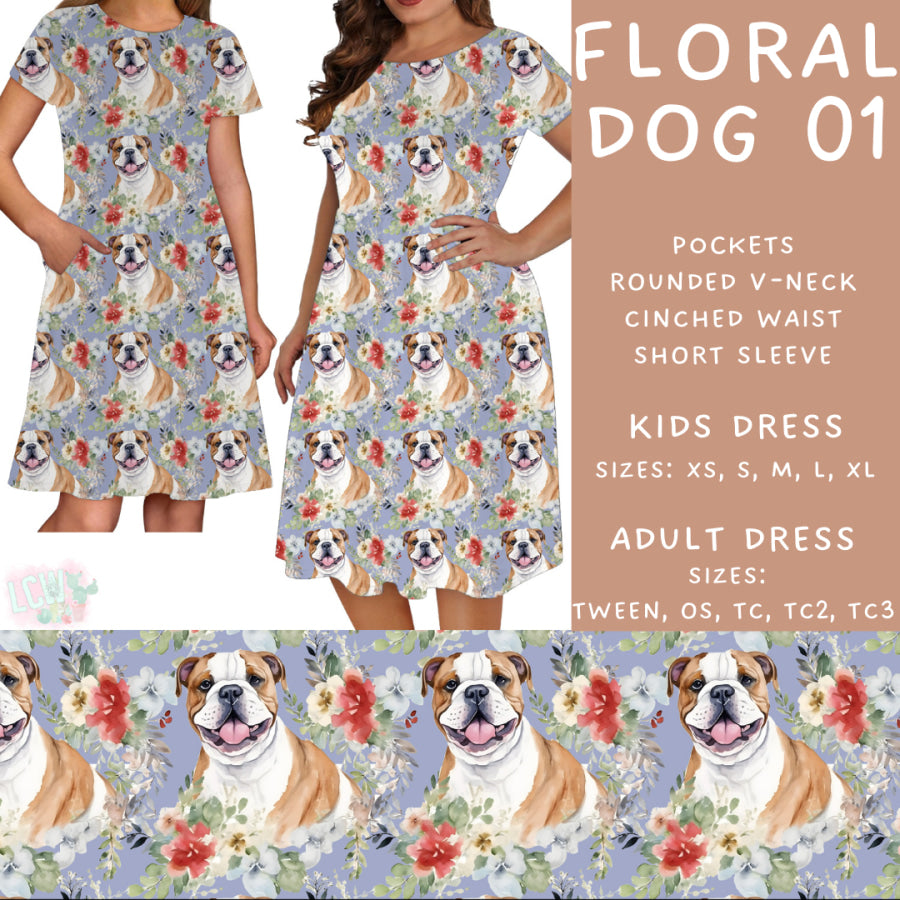 Preorder Custom Styles - Floral Dog 01 - Closes 26 May - ETA late Aug 2025 Leggings