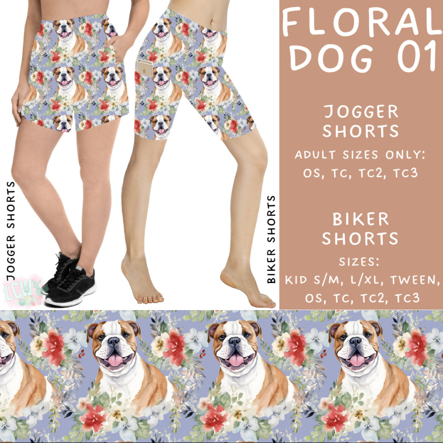 Preorder Custom Styles - Floral Dog 01 - Closes 26 May - ETA late Aug 2025 Leggings