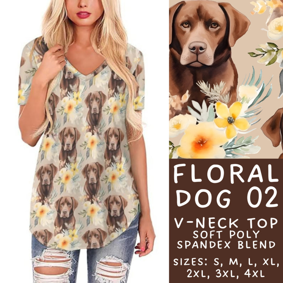 Preorder Custom Styles - Floral Dog 02 - Closes 26 May - ETA late Aug 2025 Leggings