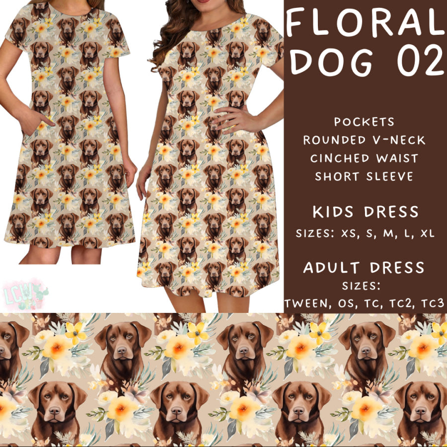 Preorder Custom Styles - Floral Dog 02 - Closes 26 May - ETA late Aug 2025 Leggings