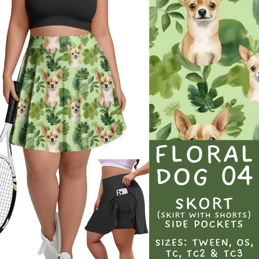 Preorder Custom Styles - Floral Dog 04 - Closes 26 May - ETA late Aug 2025 Leggings