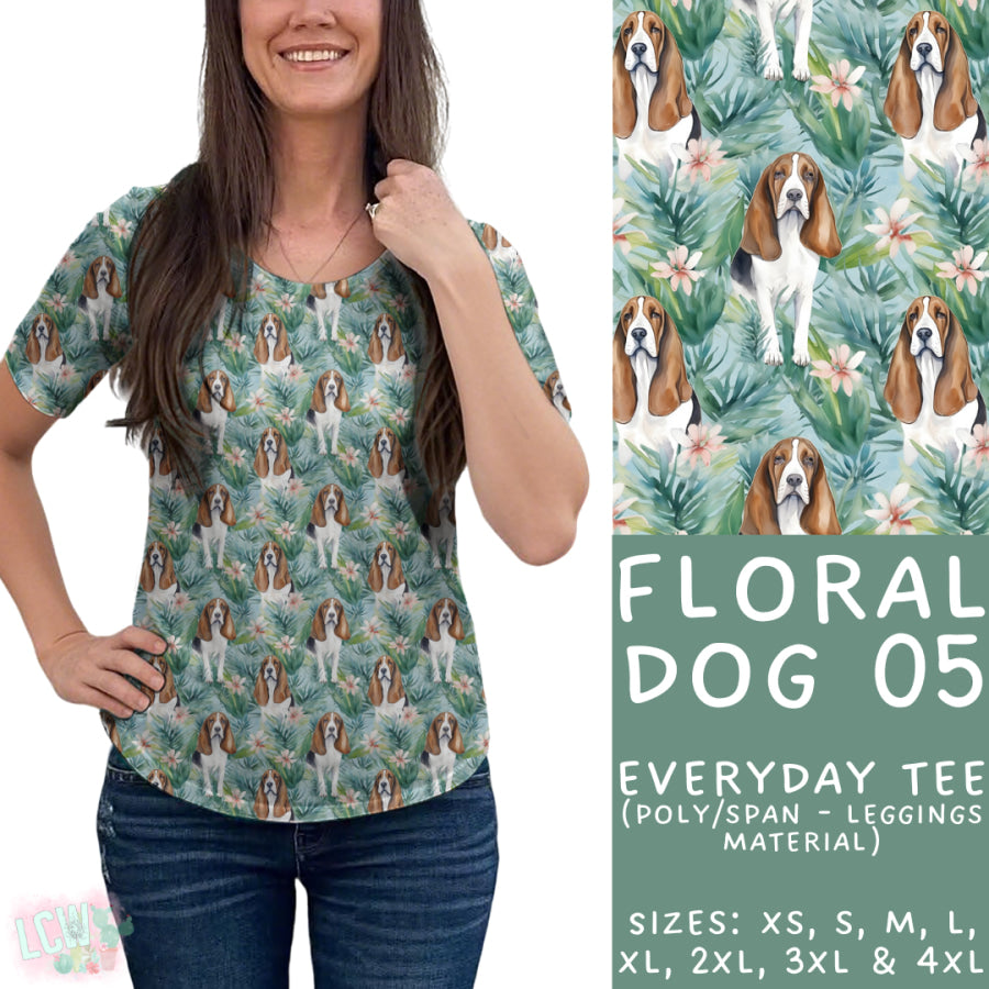 Preorder Custom Styles - Floral Dog 05 - Closes 26 May - ETA late Aug 2025 Leggings