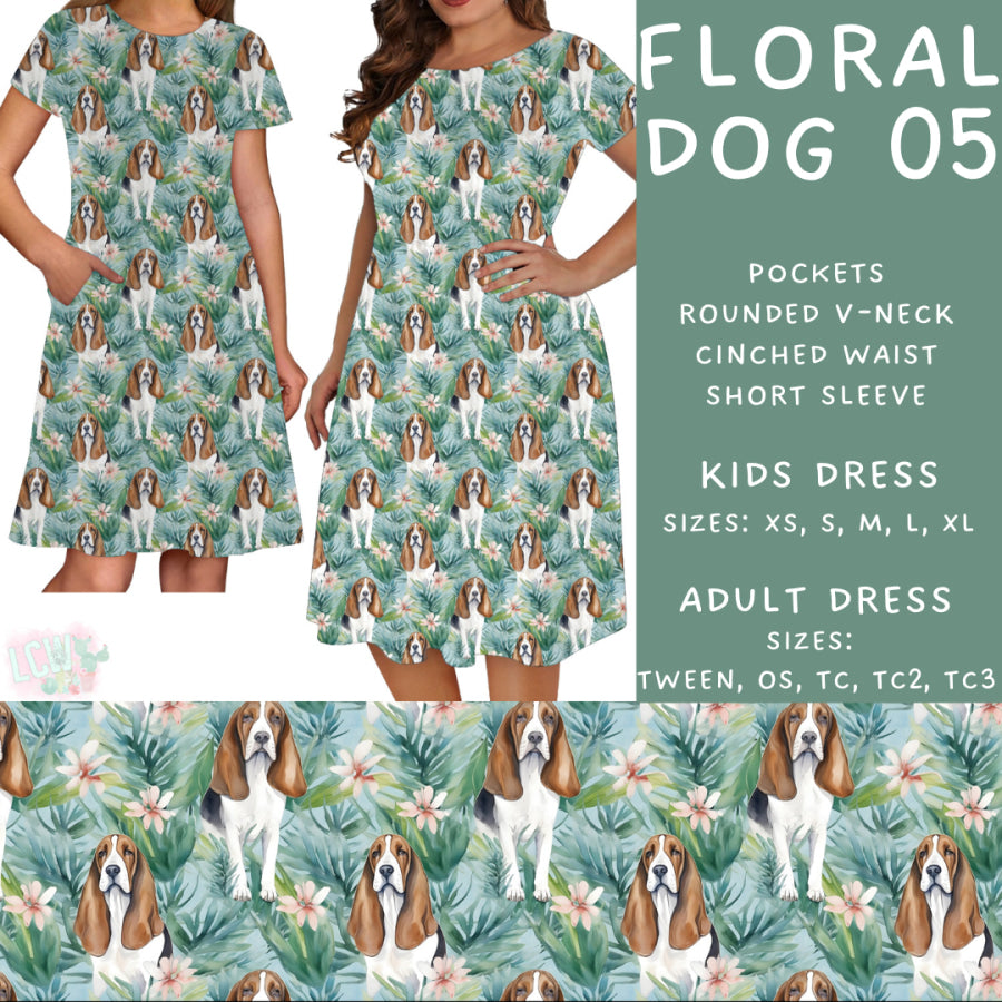 Preorder Custom Styles - Floral Dog 05 - Closes 26 May - ETA late Aug 2025 Leggings