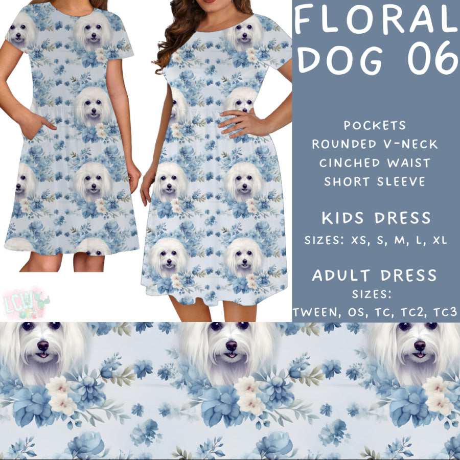 Preorder Custom Styles - Floral Dog 06 - Closes 26 May - ETA late Aug 2025 Leggings