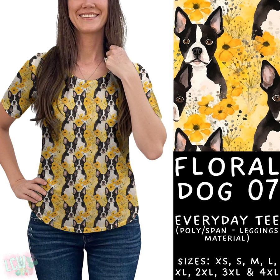 Preorder Custom Styles - Floral Dog 07 - Closes 26 May - ETA late Aug 2025 Leggings