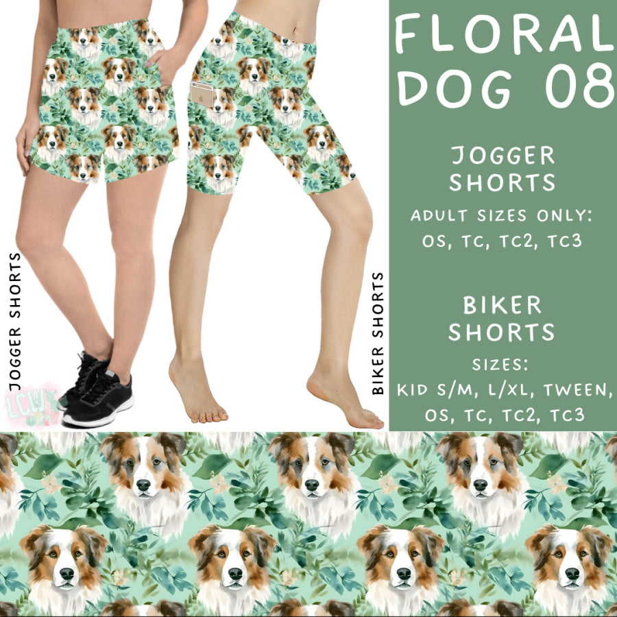 Preorder Custom Styles - Floral Dog 08 - Closes 26 May - ETA late Aug 2025 Leggings