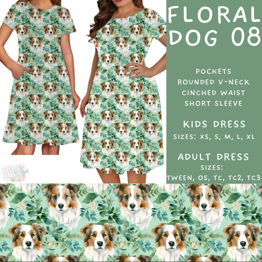 Preorder Custom Styles - Floral Dog 08 - Closes 26 May - ETA late Aug 2025 Leggings