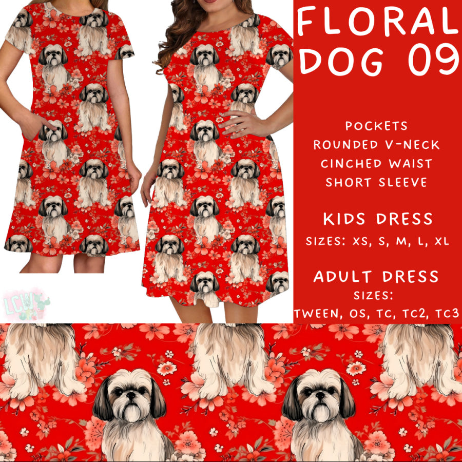 Preorder Custom Styles - Floral Dog 09 - Closes 26 May - ETA late Aug 2025 Leggings