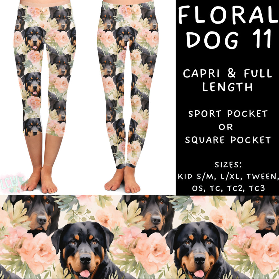 Preorder Custom Styles - Floral Dog 11 - Closes 26 May - ETA late Aug 2025 Leggings