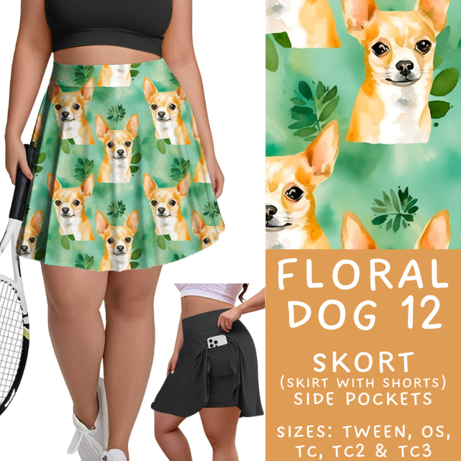 Preorder Custom Styles - Floral Dog 12 - Closes 26 May - ETA late Aug 2025 Leggings