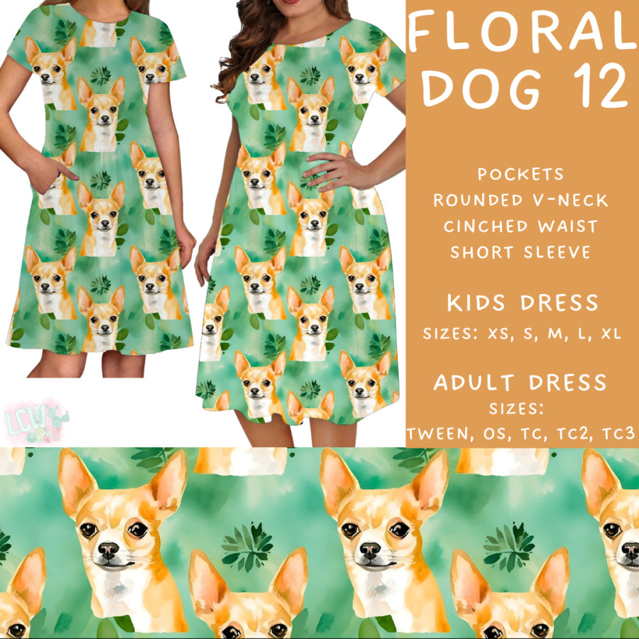 Preorder Custom Styles - Floral Dog 12 - Closes 26 May - ETA late Aug 2025 Leggings