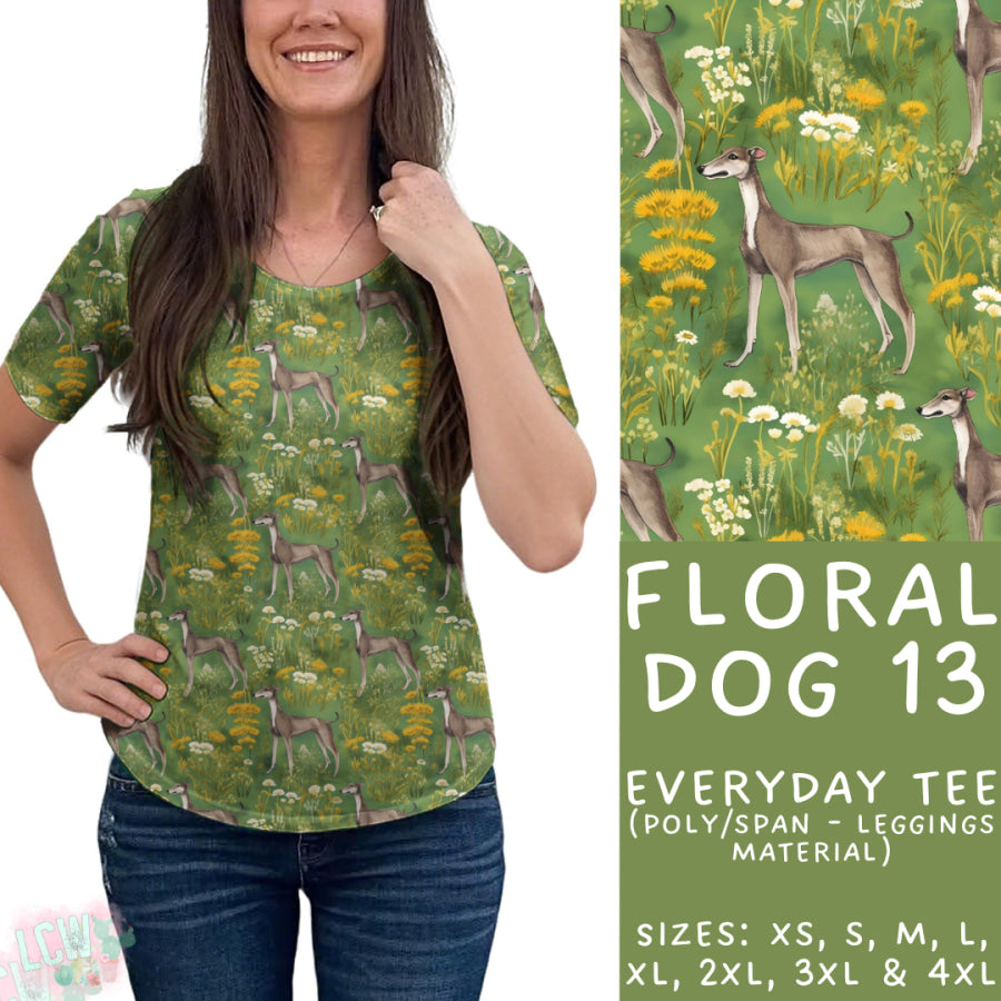 Preorder Custom Styles - Floral Dog 13 - Closes 26 May - ETA late Aug 2025 Leggings