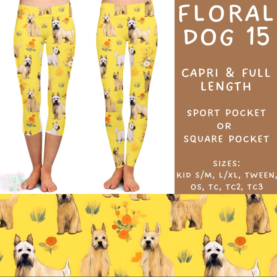 Preorder Custom Styles - Floral Dog 15 - Closes 26 May - ETA late Aug 2025 Leggings