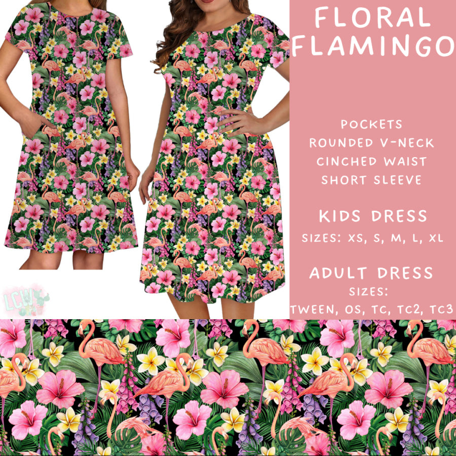 Preorder Custom Styles - Floral Flamingo - Closes 29 May - ETA late Aug 2025 Leggings