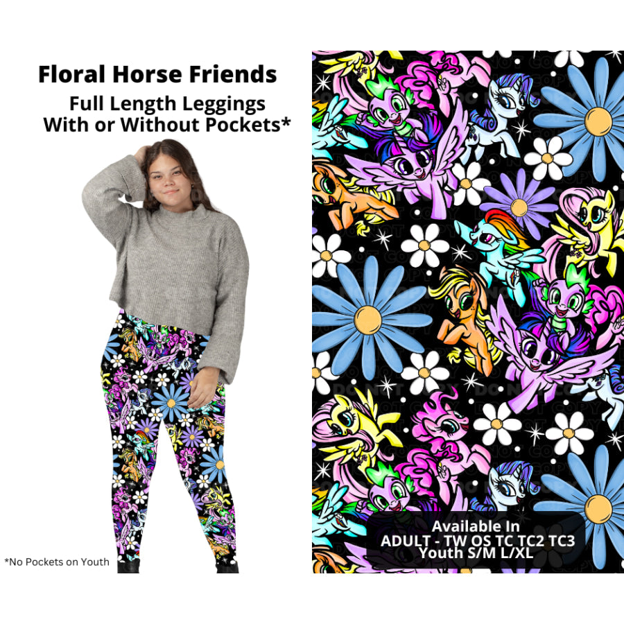 PREORDER Custom Styles - Floral Horse Friends - Closes 21 Nov - ETA late Feb 2025 Leggings