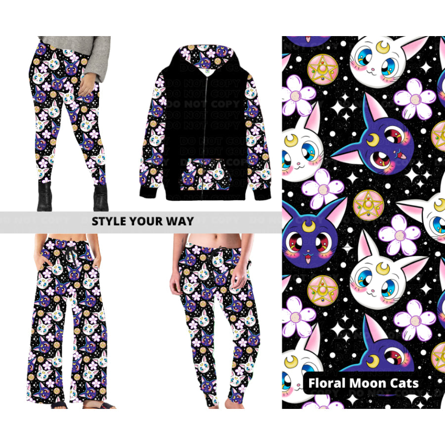 PREORDER Custom Styles - Floral Moon Cats - Closes 21 Nov - ETA late Feb 2025 Leggings