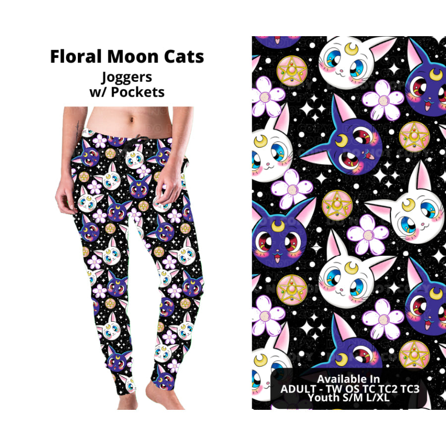 PREORDER Custom Styles - Floral Moon Cats - Closes 21 Nov - ETA late Feb 2025 Leggings