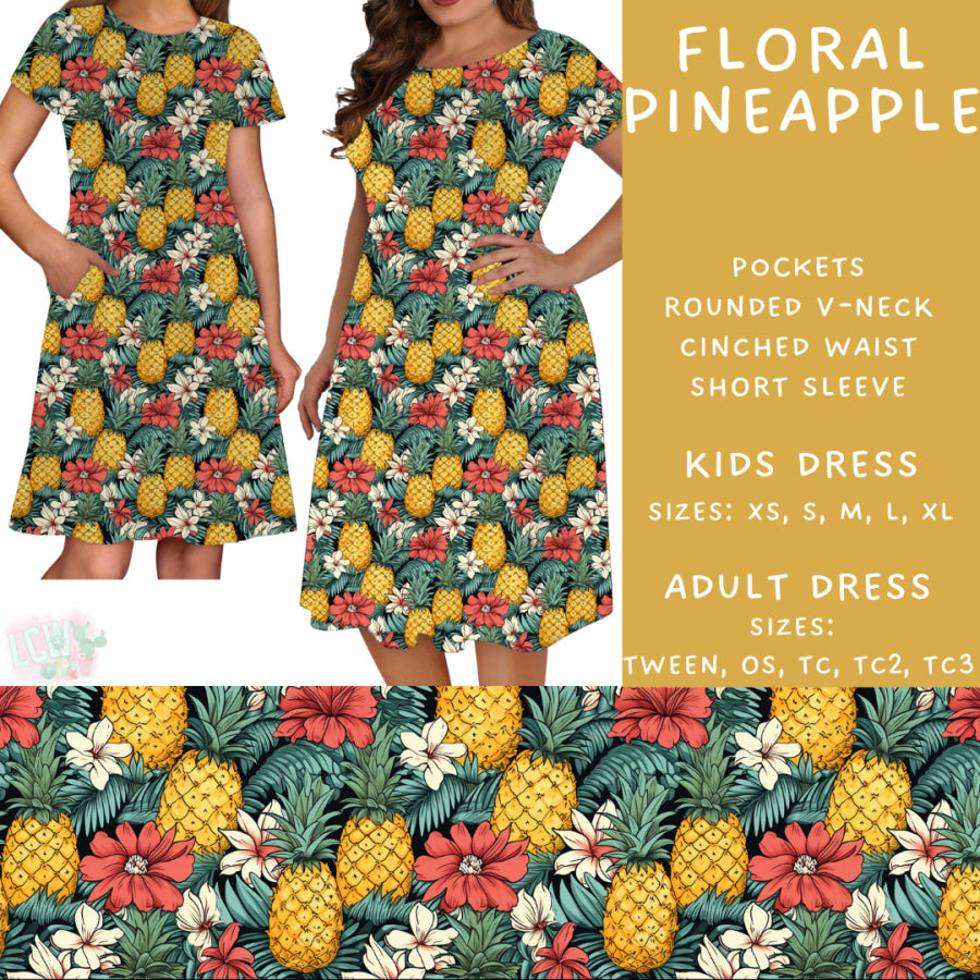 Preorder Custom Styles - Floral Pineapple - Closes 29 May - ETA late Aug 2025 Leggings