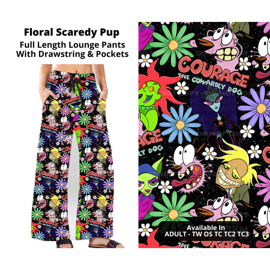 PREORDER Custom Styles - Floral Scaredy Pup - Closes 21 Nov - ETA late Feb 2025 Leggings