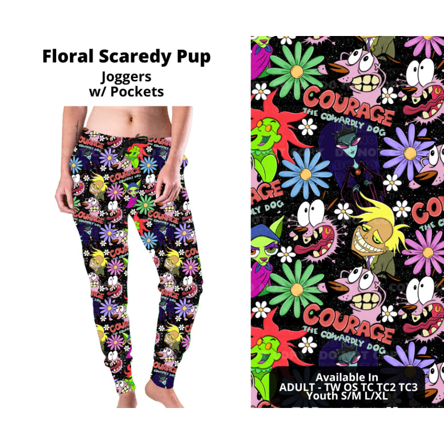 PREORDER Custom Styles - Floral Scaredy Pup - Closes 21 Nov - ETA late Feb 2025 Leggings