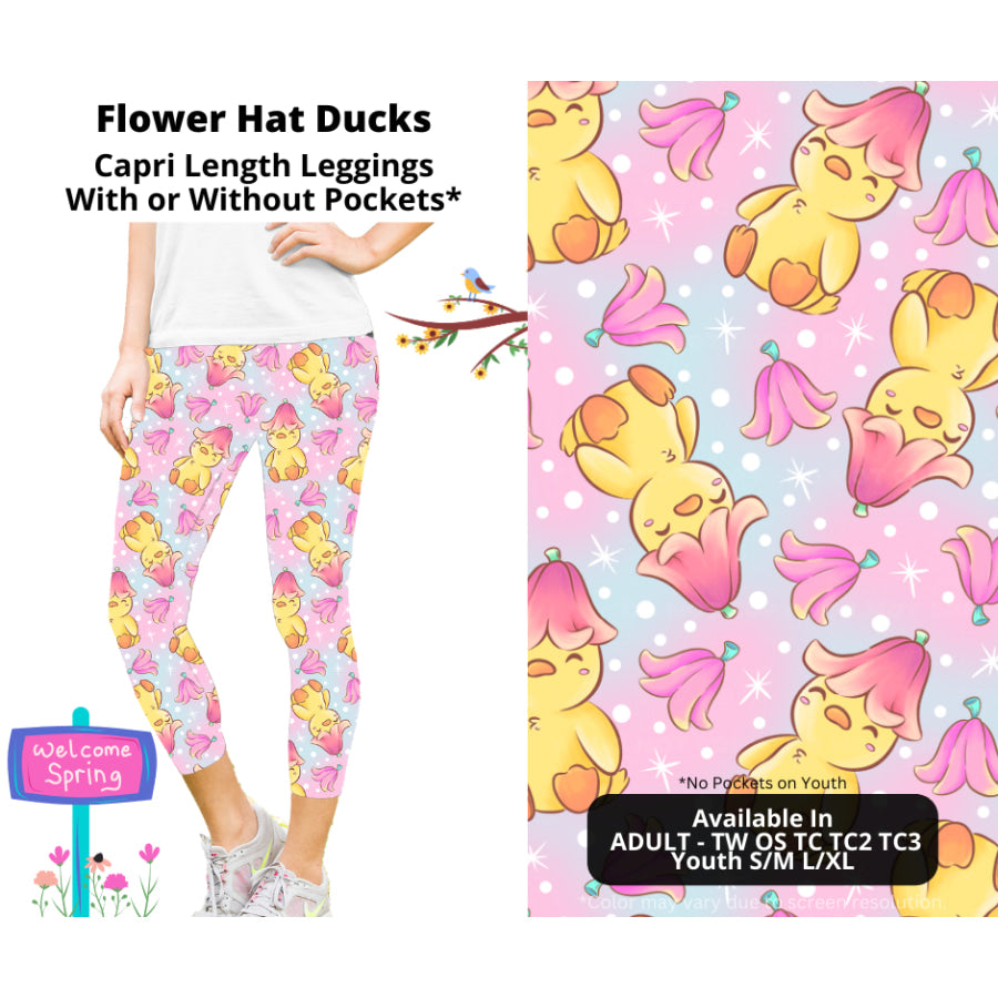 PREORDER Custom Styles - Flower Hat Ducks - Closes 27 Jan - ETA late Apr 2025 Leggings