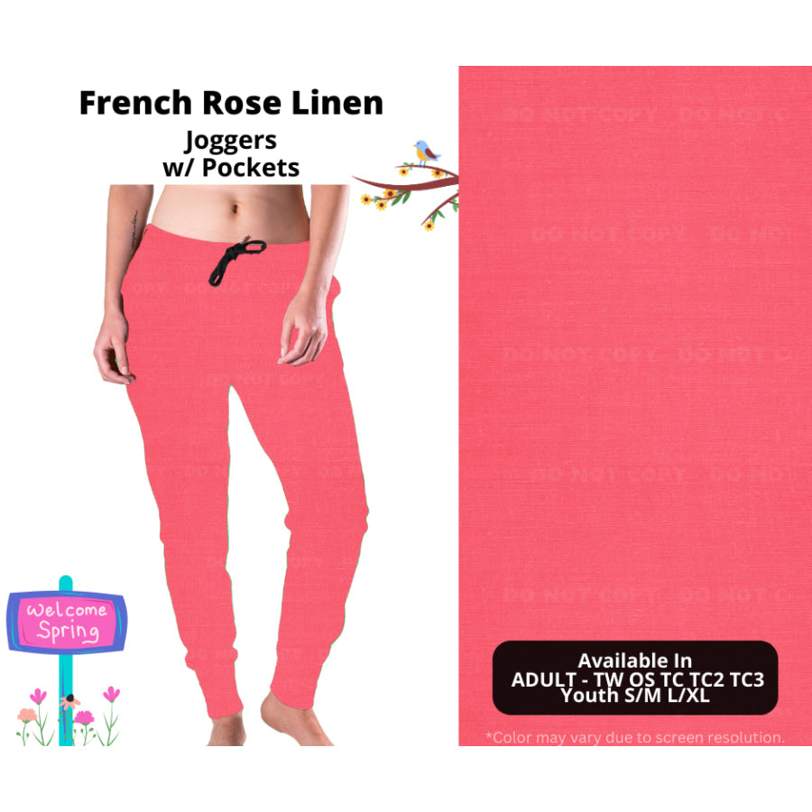 PREORDER Custom Styles - French Rose Linen - Closes 8 Jan - ETA late Apr 2025 Leggings