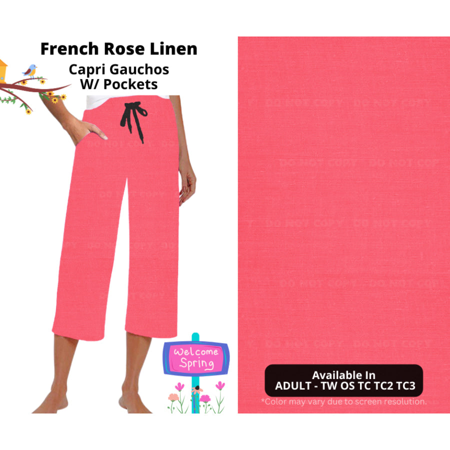 PREORDER Custom Styles - French Rose Linen - Closes 8 Jan - ETA late Apr 2025 Leggings