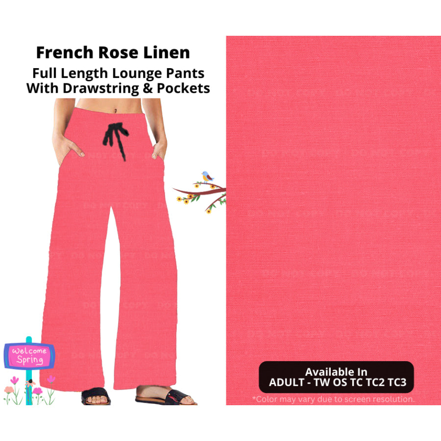 PREORDER Custom Styles - French Rose Linen - Closes 8 Jan - ETA late Apr 2025 Leggings