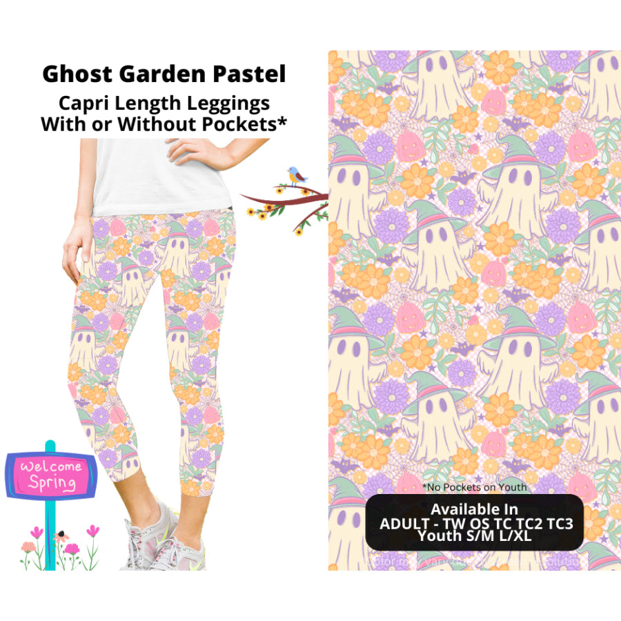 PREORDER Custom Styles - Ghost Garden Pastel - Closes 22 Jan - ETA late Apr 2025 Leggings