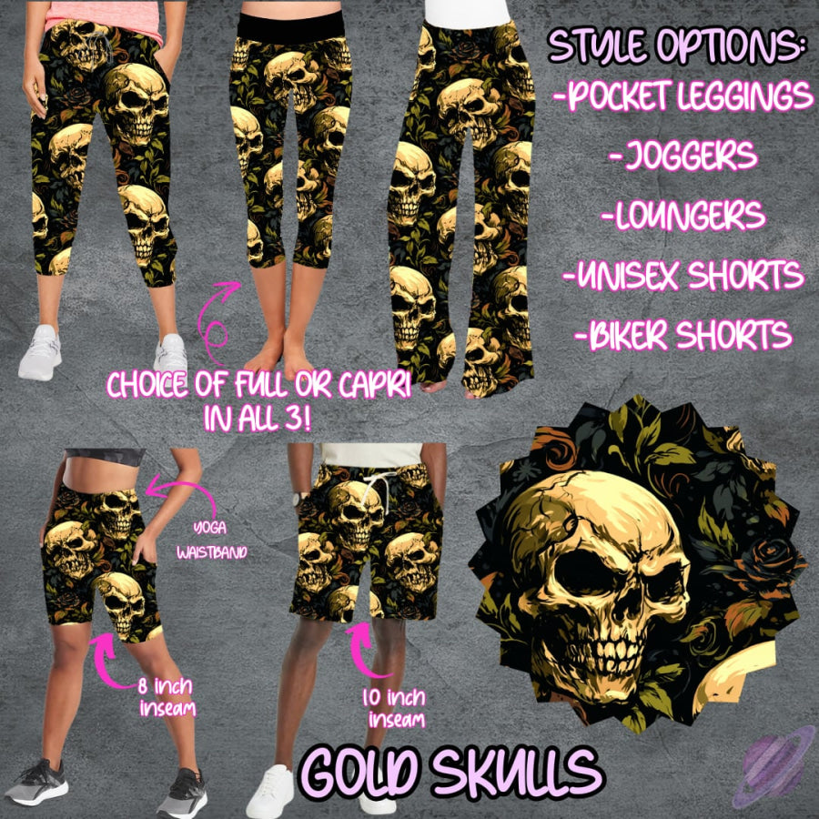 PREORDER Custom Styles - Gold Skulls - Closes 29 May - ETA late Aug 2025 Leggings