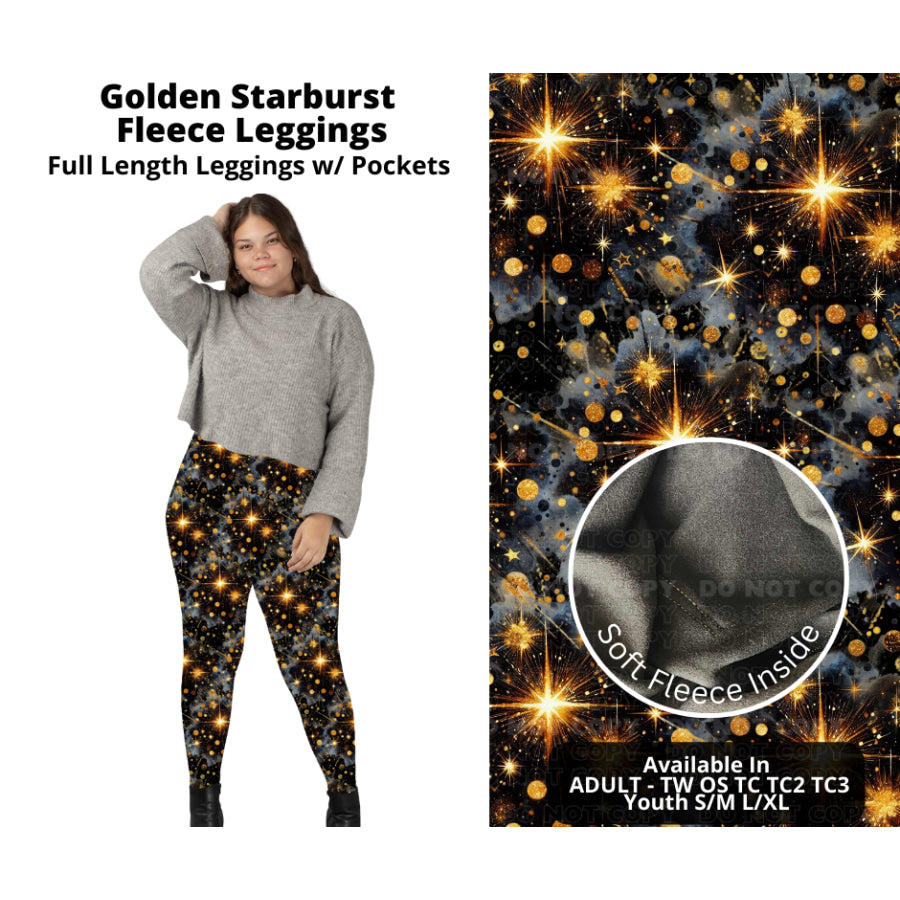 PREORDER Custom Styles - Golden Starburst - Closes 14 Oct - ETA early Jan 2024 Leggings