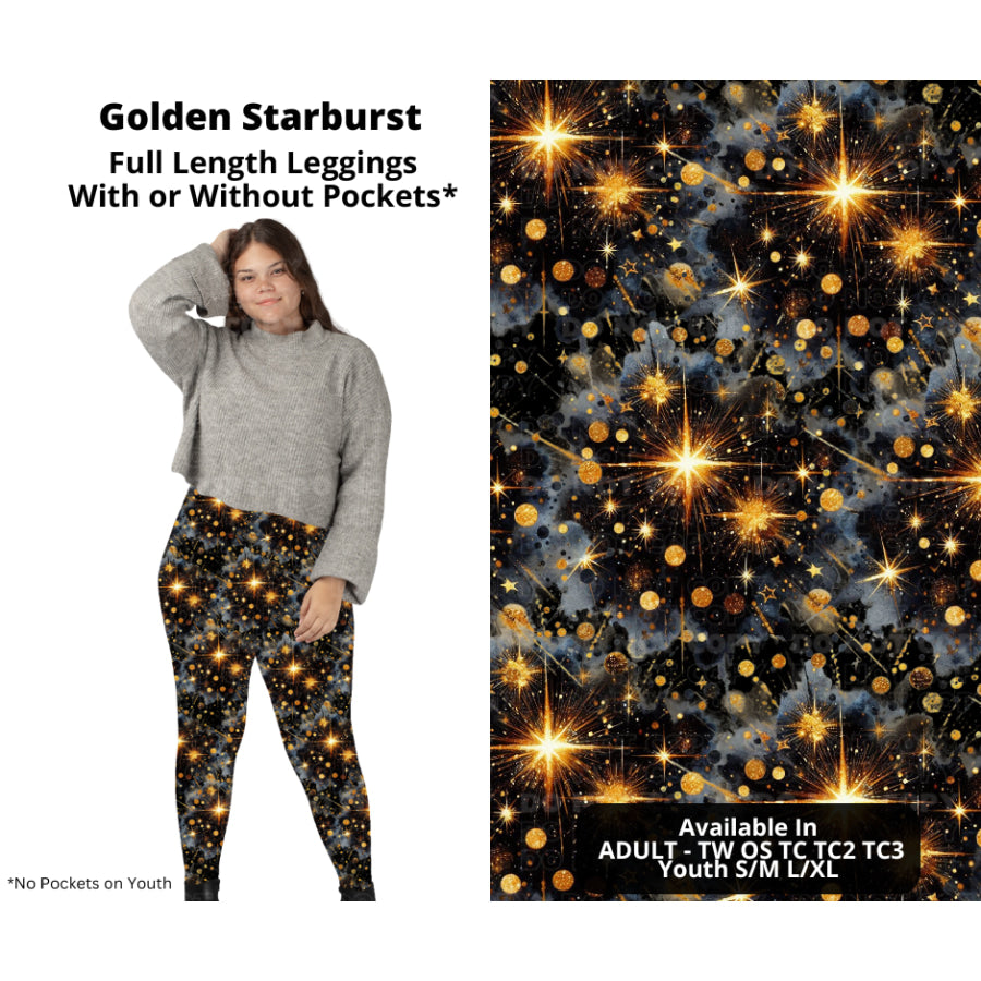 PREORDER Custom Styles - Golden Starburst - Closes 14 Oct - ETA early Jan 2024 Leggings