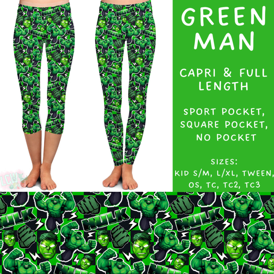 Preorder Custom Styles - Green Man - Closes 29 Jan - ETA late Apr 2025 Leggings