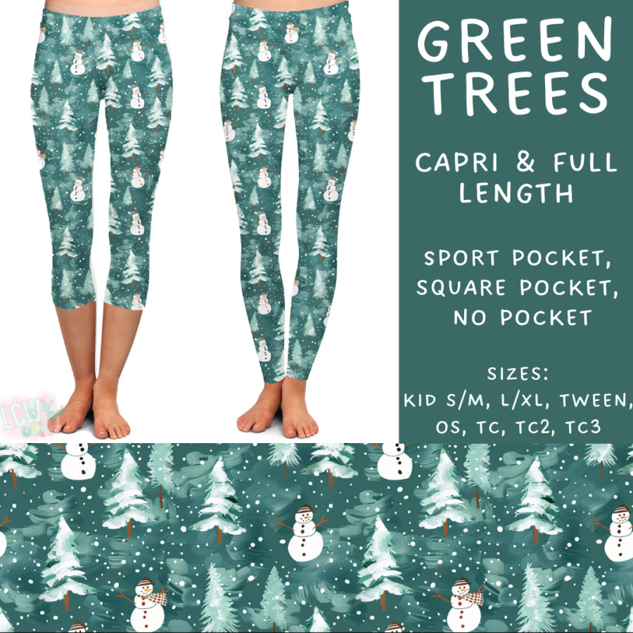 Preorder Custom Styles - Green Trees - Closes 22 Nov - ETA early Feb 2025 Leggings