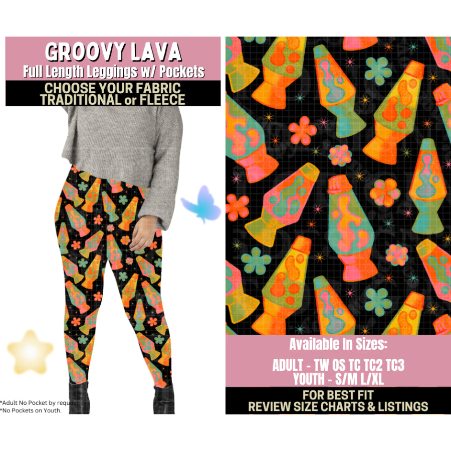 Preorder Custom Styles - Groovy Lava - Closes 25 Sep - ETA late Jan 2026 Leggings