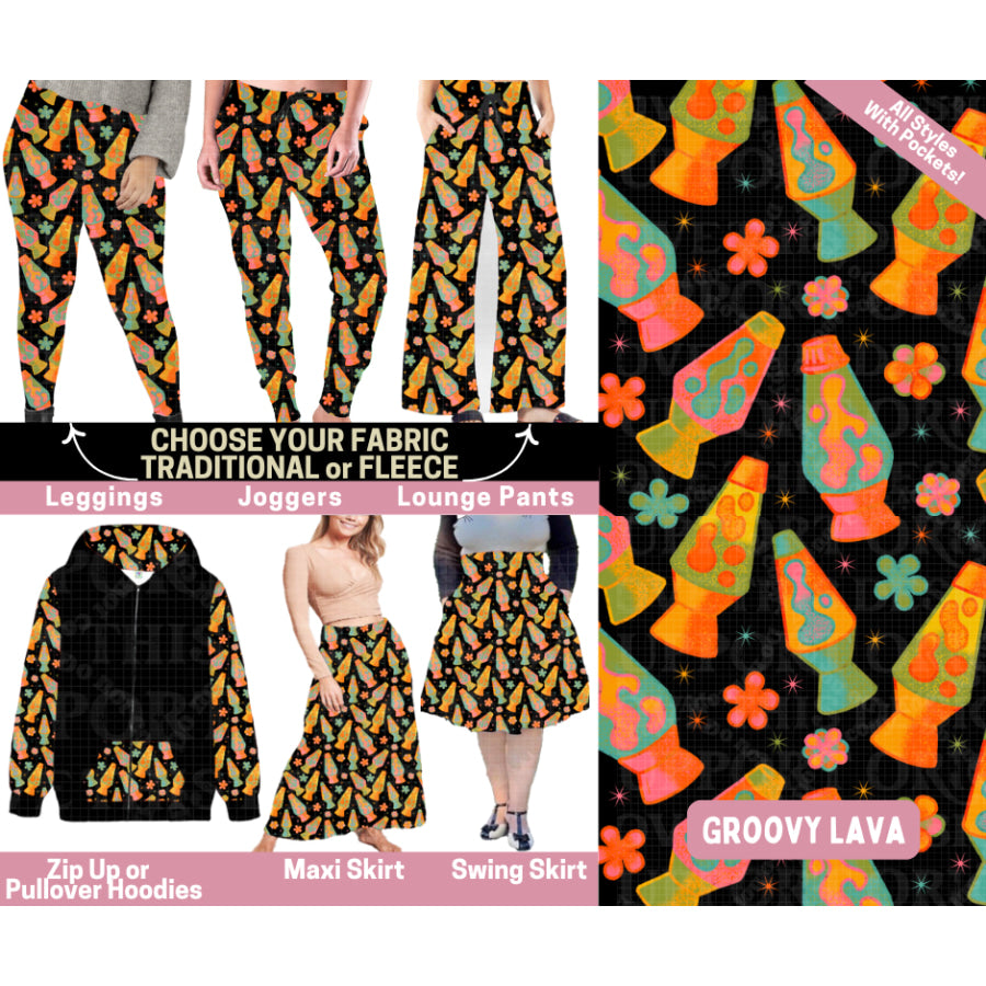Preorder Custom Styles - Groovy Lava - Closes 25 Sep - ETA late Jan 2026 Leggings