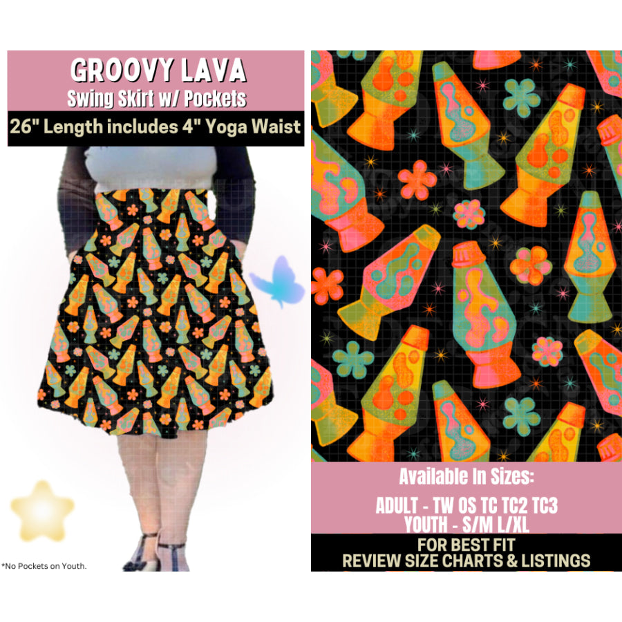 Preorder Custom Styles - Groovy Lava - Closes 25 Sep - ETA late Jan 2026 Leggings