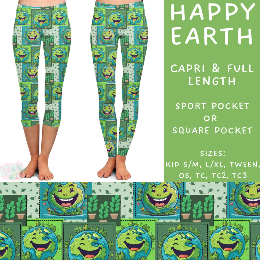 Preorder Custom Styles - Happy Earth - Closes 24 Feb - ETA mid May 2025 Leggings