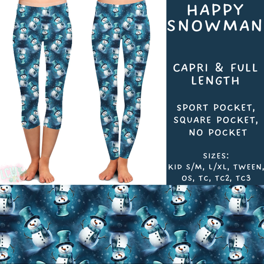 Preorder Custom Styles - Happy Snowman - Closes 22 Nov - ETA early Feb 2025 Leggings