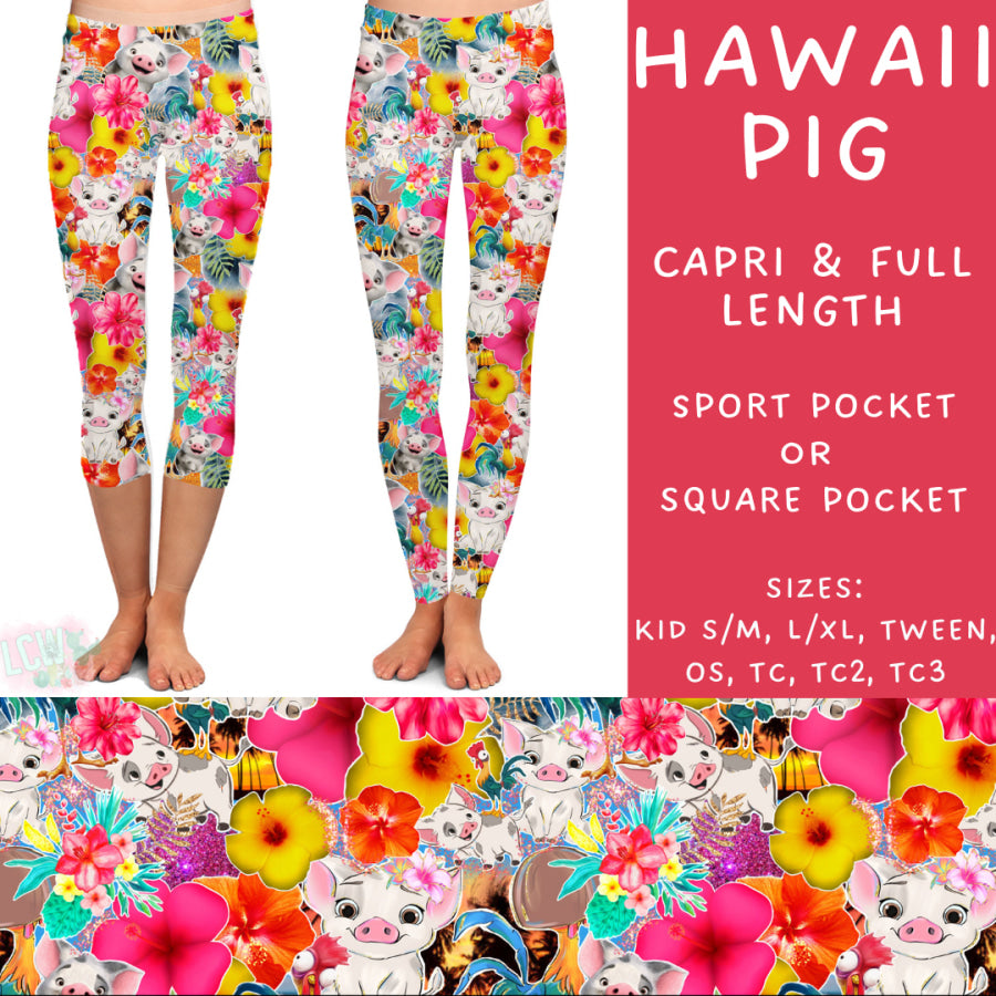 Preorder Custom Styles - Hawaii Pig - Closes 12 Mar - ETA early Jun 2025 Leggings