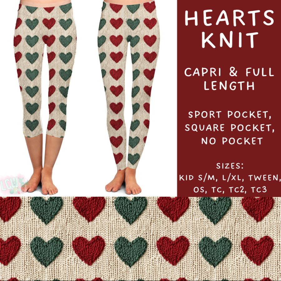 Preorder Custom Styles - Hearts Knit - Closes 31 Oct - ETA early Jan 2025 Leggings