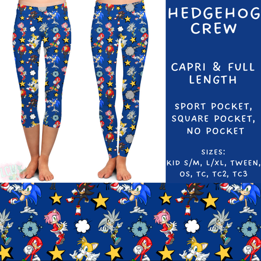 Preorder Custom Styles - Hedgehog Crew- Closes 11 Oct - ETA late Dec 2024 Leggings