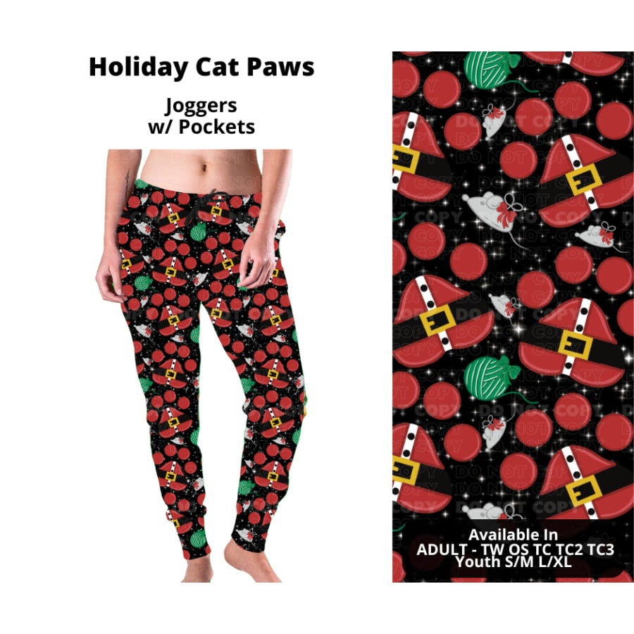 PREORDER Custom Styles - Holiday Cat Paws - Closes 18 Sep - ETA early Dec 2024 Leggings