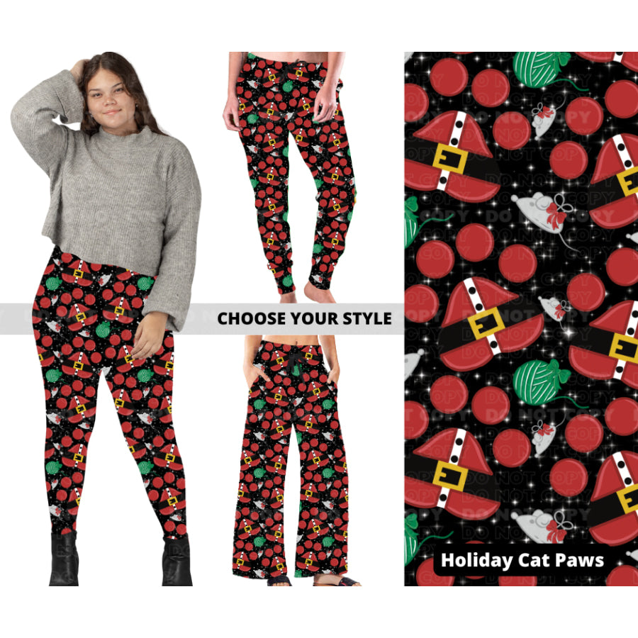 PREORDER Custom Styles - Holiday Cat Paws - Closes 18 Sep - ETA early Dec 2024 Leggings