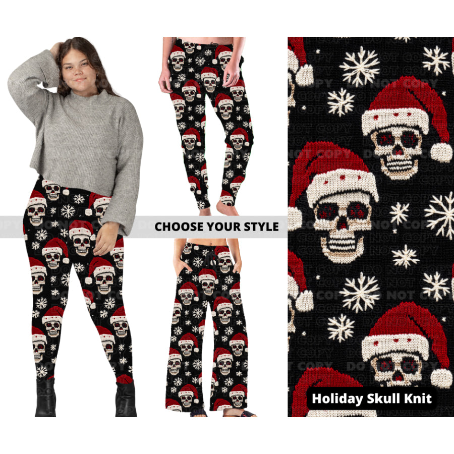 PREORDER Custom Styles - Holiday Skull Knit - Closes 18 Sep - ETA early Dec 2024 Leggings