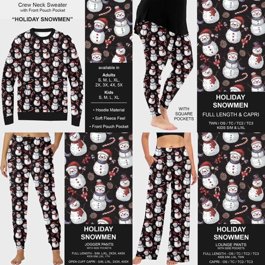 PREORDER Custom Styles - Holiday Snowmen - Closes 22 Jul - ETA late Oct 2025 Loungewear