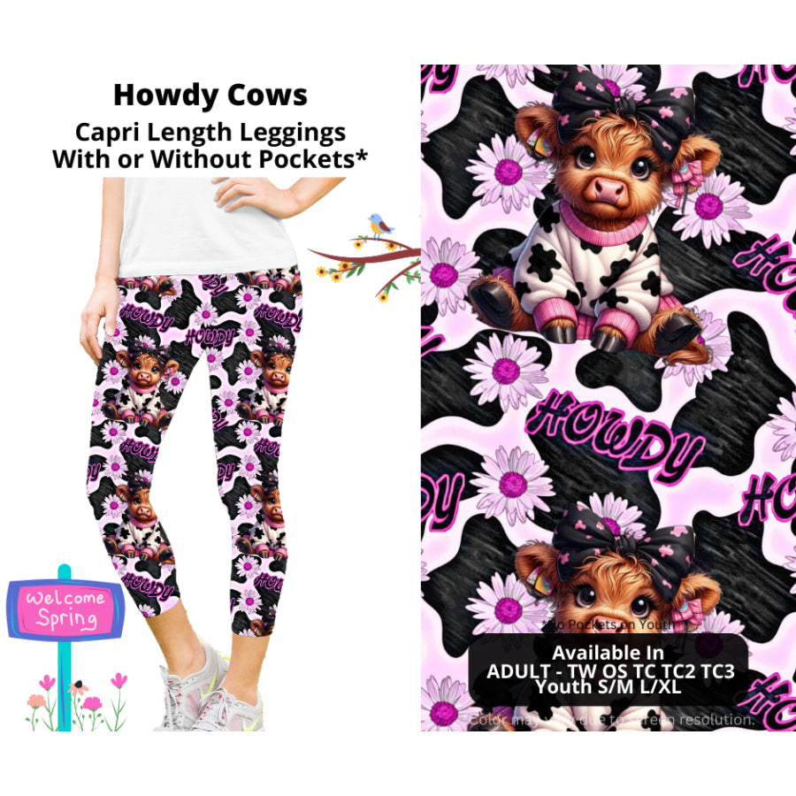 PREORDER Custom Styles - Howdy Cows - Closes 20 Jan - ETA late Apr 2025 Leggings