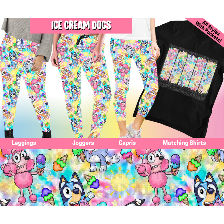 Preorder Custom Styles - Ice Cream Dogs - 23 May - ETA early Sep 2025 Leggings
