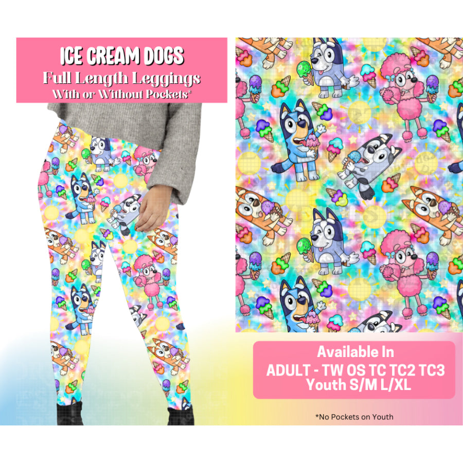 Preorder Custom Styles - Ice Cream Dogs - 23 May - ETA early Sep 2025 Leggings