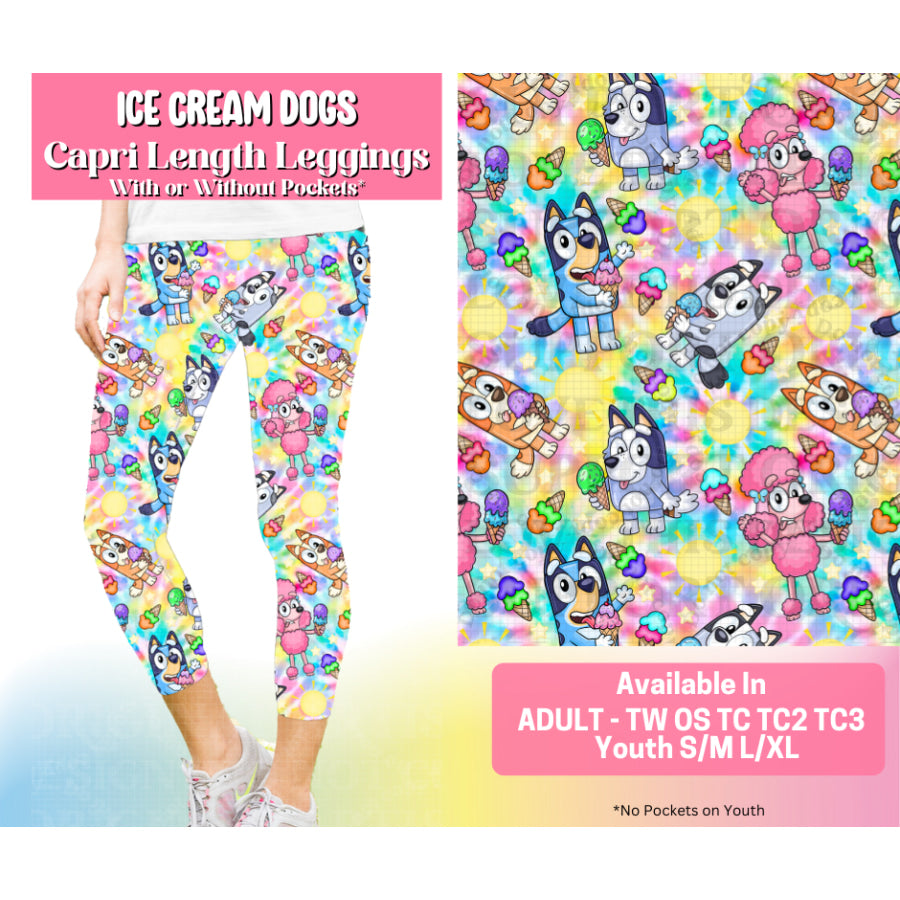 Preorder Custom Styles - Ice Cream Dogs - 23 May - ETA early Sep 2025 Leggings